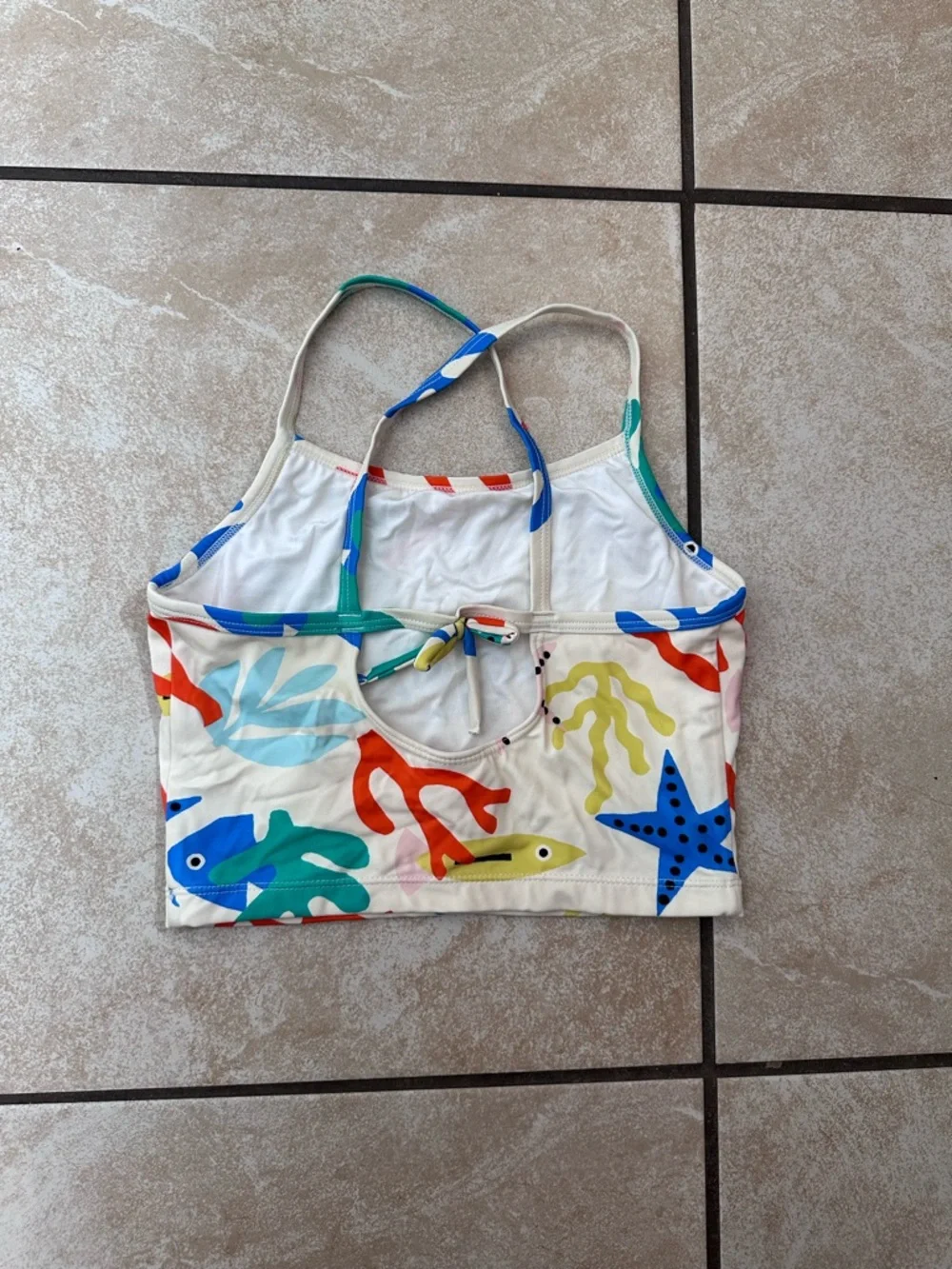 Hannah Anderson girls swim top multicolor ocean sea theme